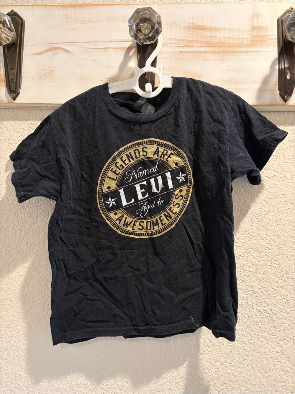 "Legends Are Named Levi" Black Graphic Tee